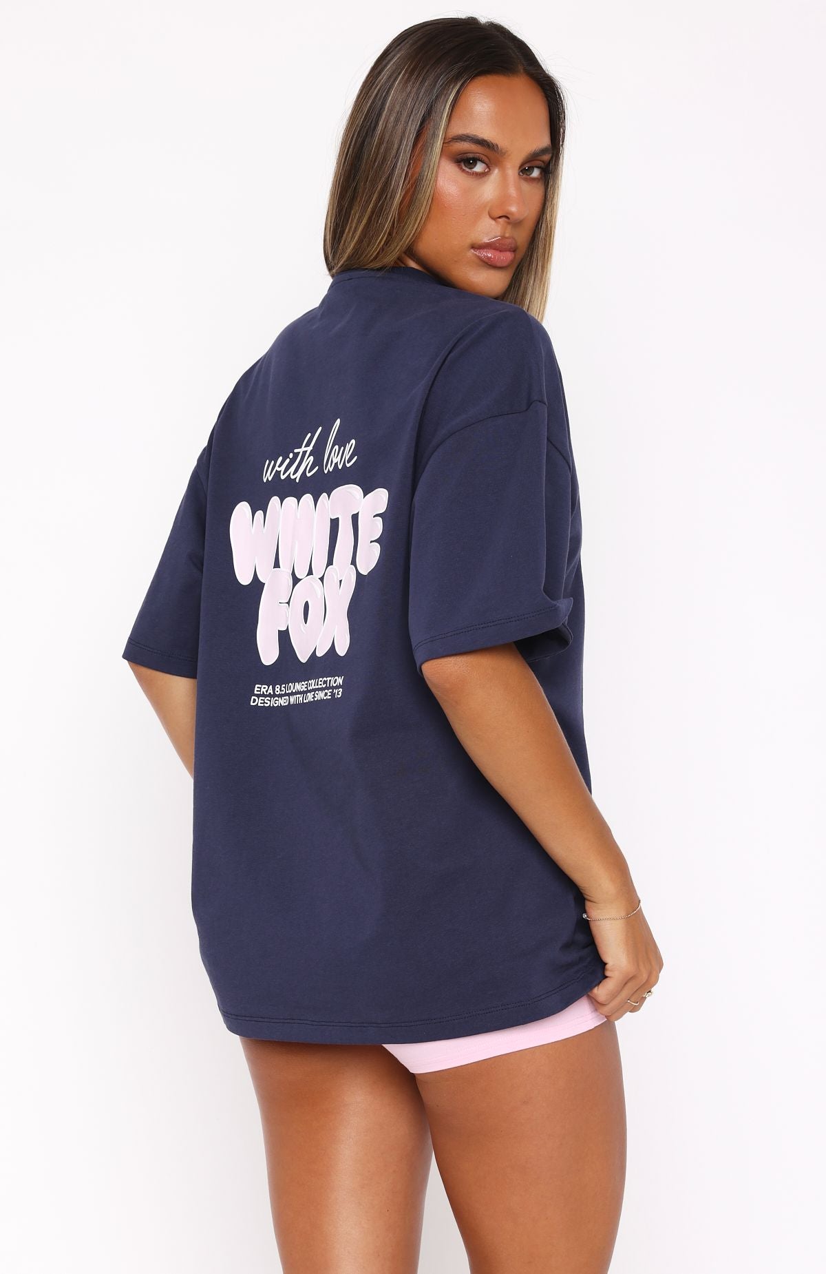 Trending With Love Always Oversized Tee Navy