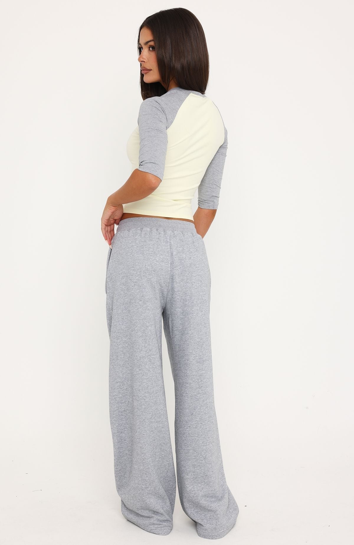 Trending Tatiana Wide Leg Sweapants Grey Marle