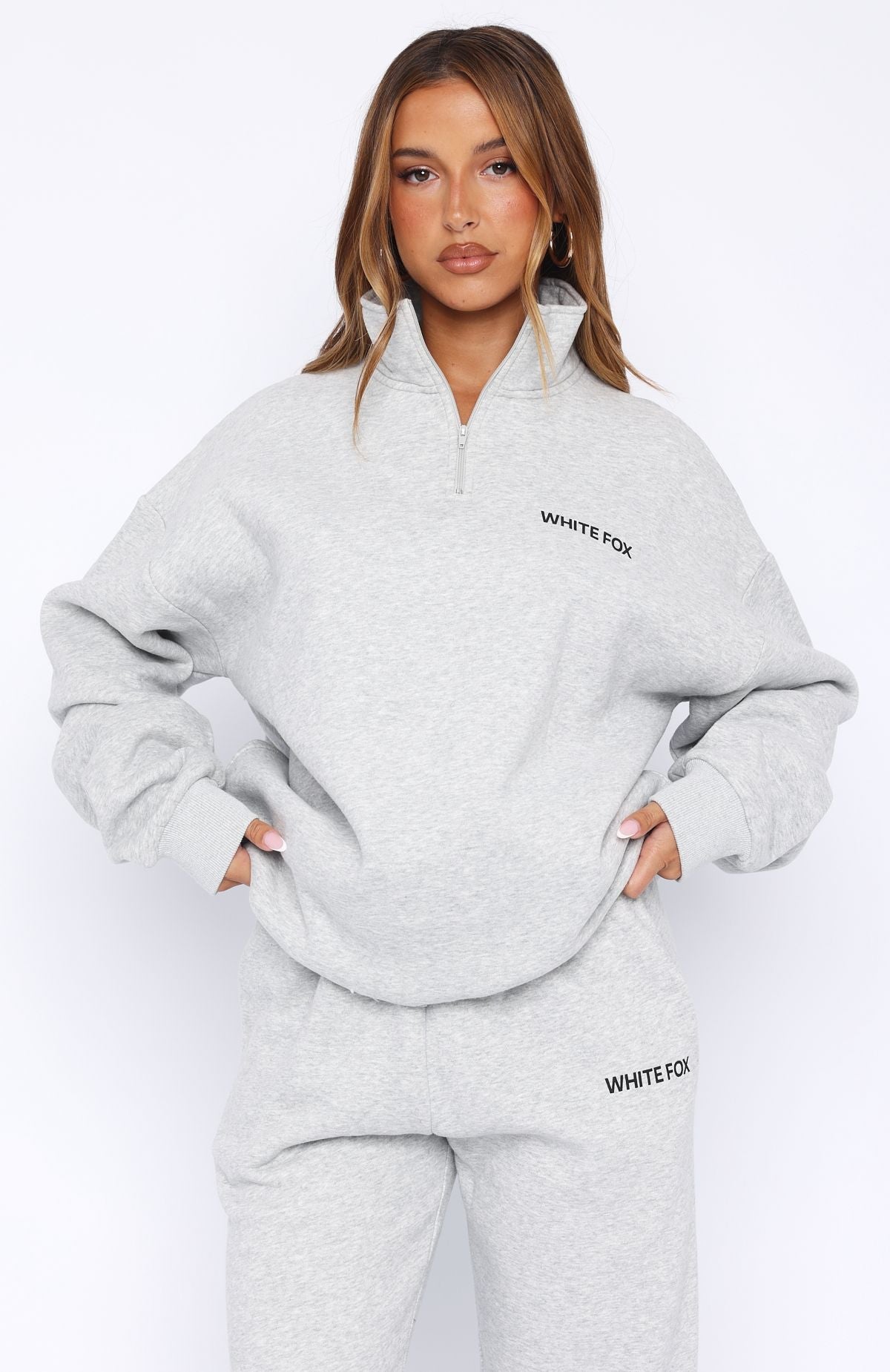 Trending Core Classic Zip Front Sweater Dark Grey Marle