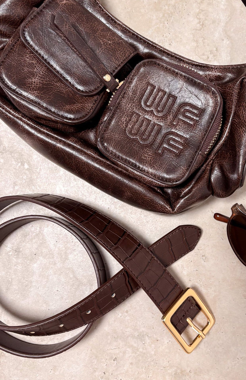Trending Elvio Belt Chocolate Croc