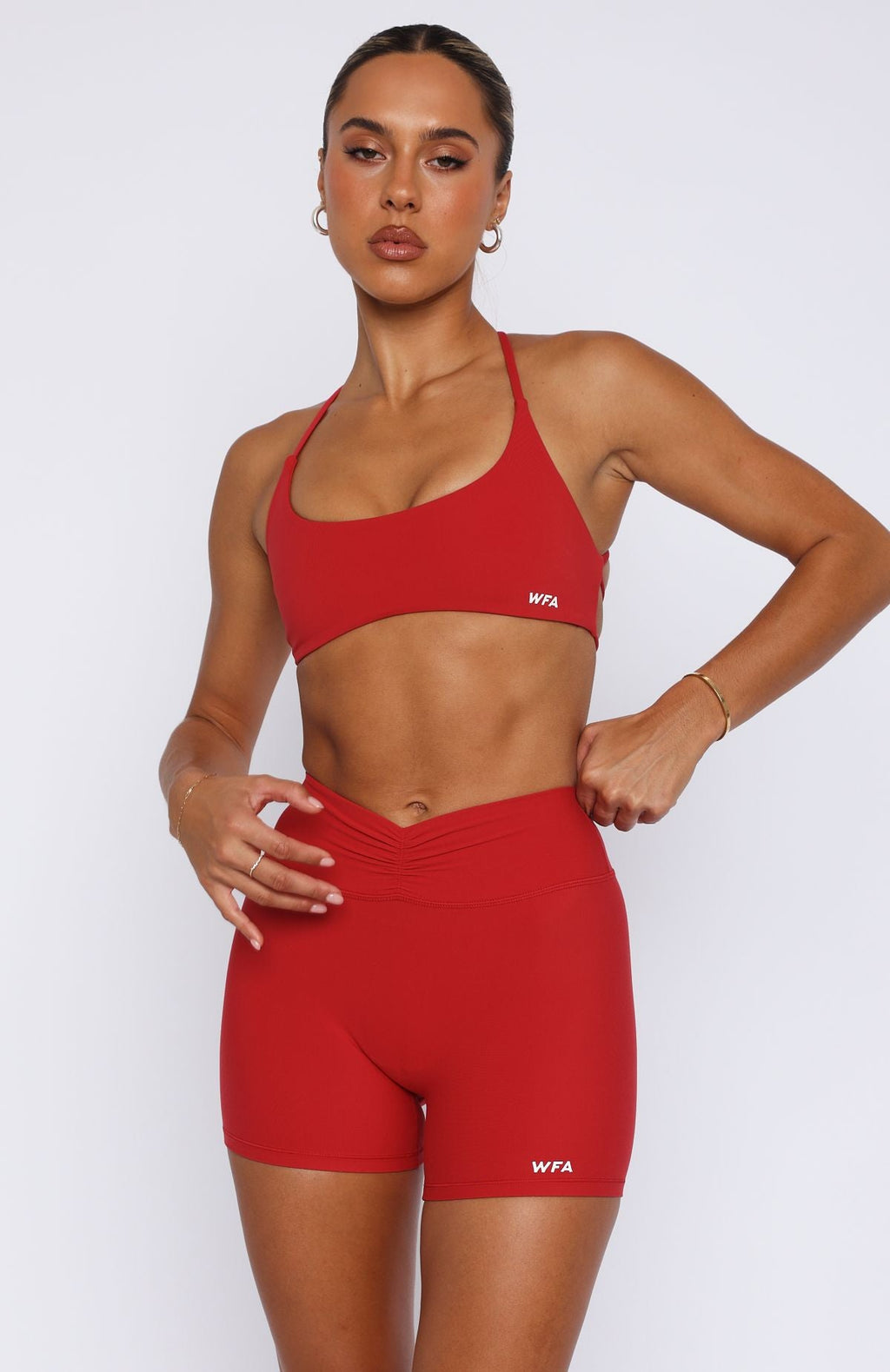 Trending Shes Healthy Sports Crop Cherry Red