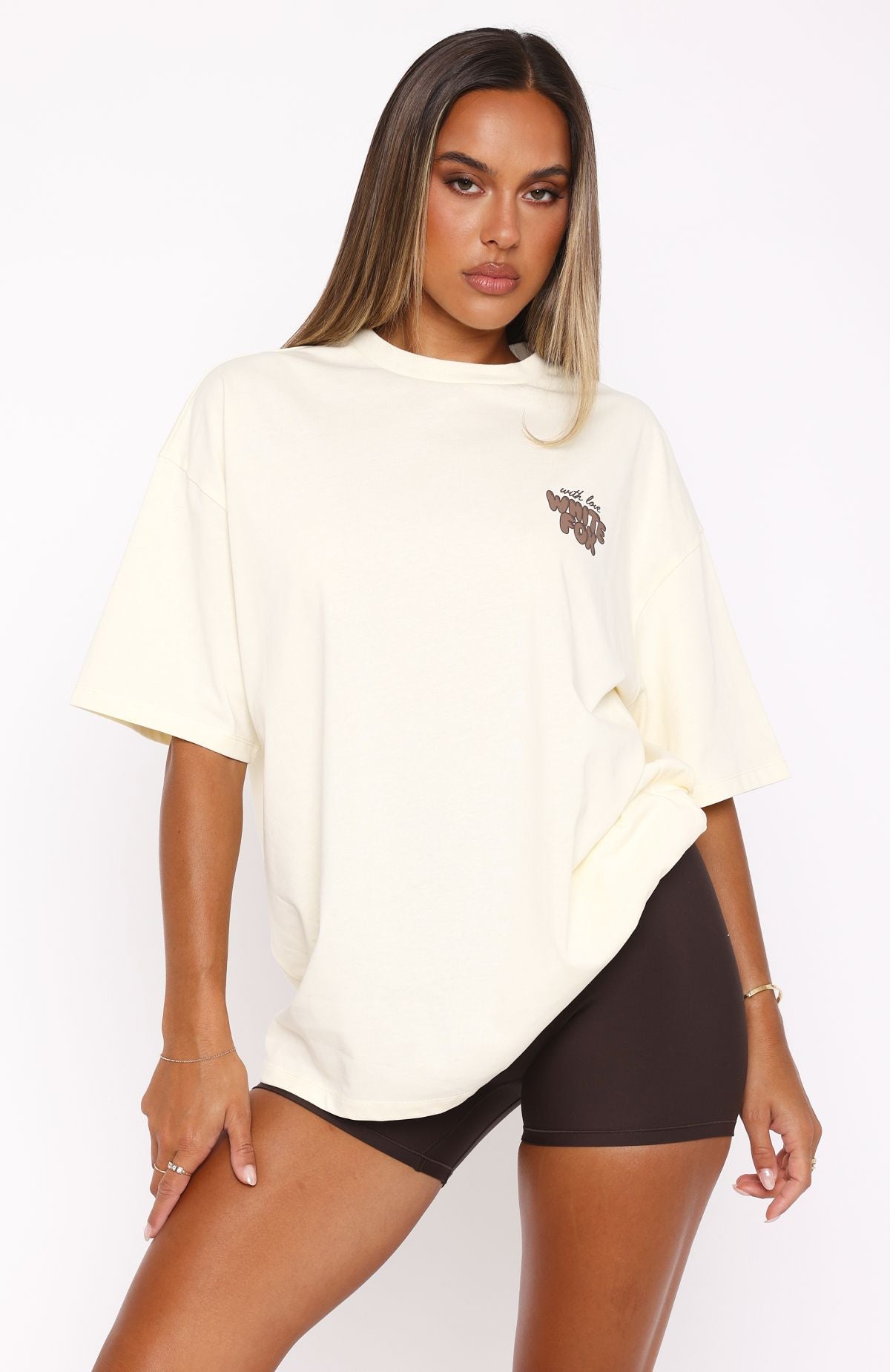 Trending With Love Always Oversized Tee Cream