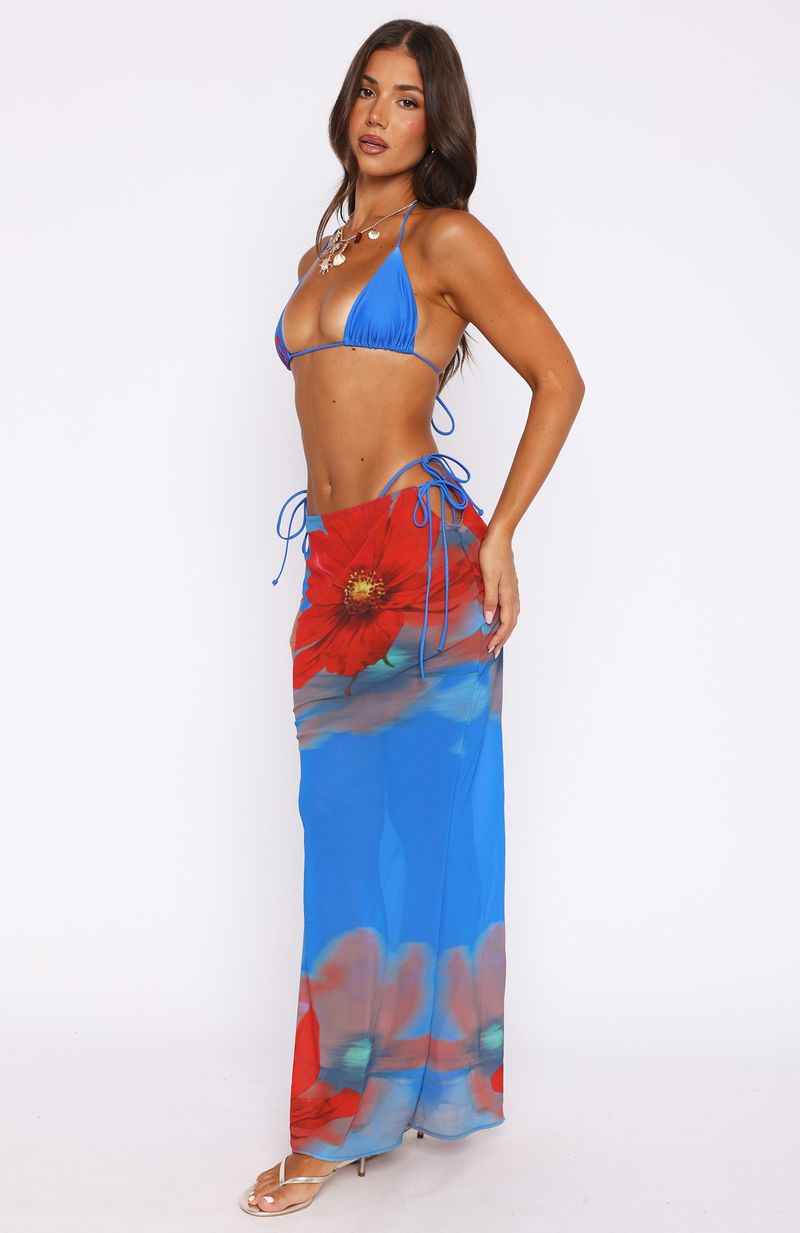 Trending Luminous Maxi Skirt Sapphire Bloom
