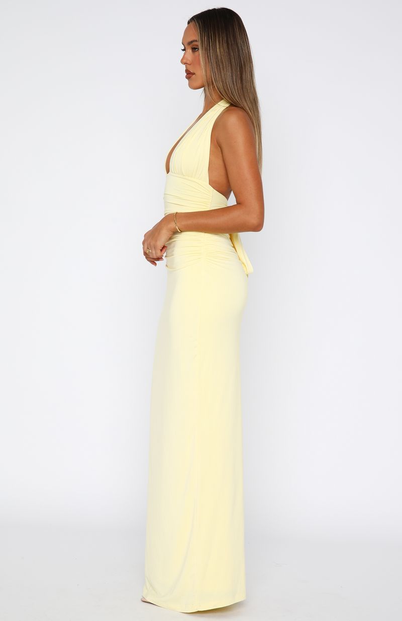Trending Say What You Feel Halter Maxi Dress Lemon