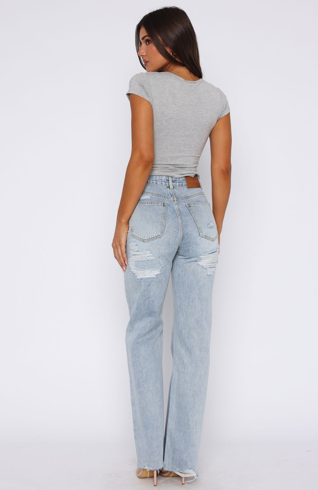 Trending Alana High Waisted Straight Leg Jeans Light Blue Wash