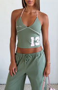 Trending Cant Help The Feeling Halter Top Khaki