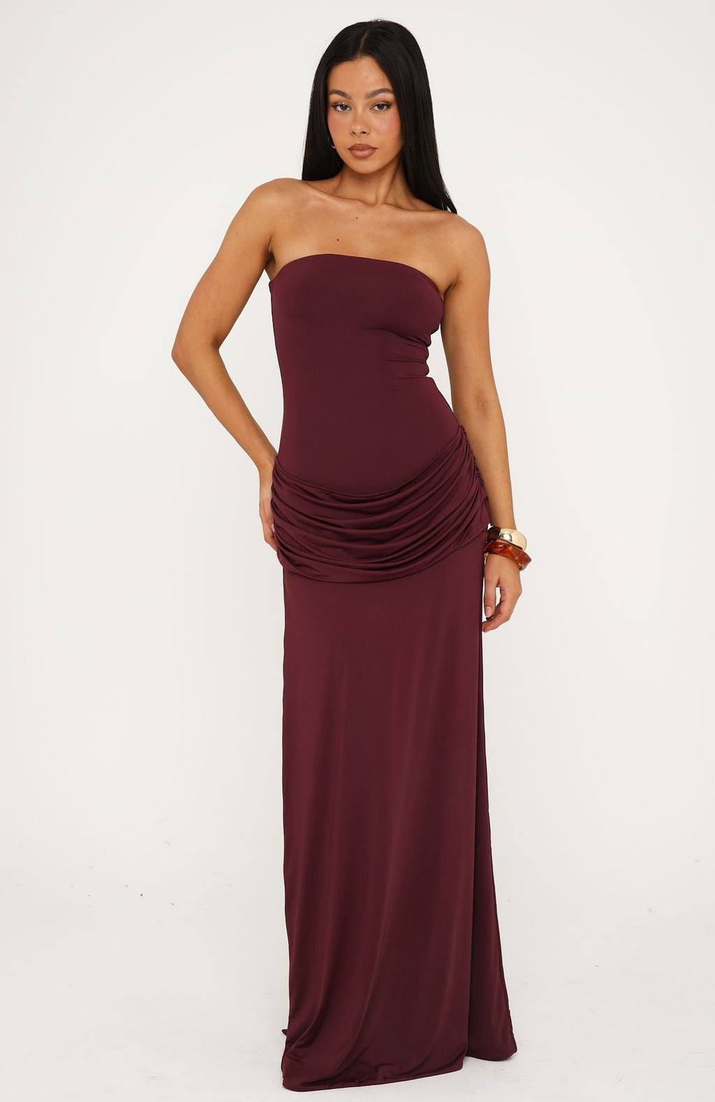 Trending Make You Regret Strapless Maxi Dress Mauve