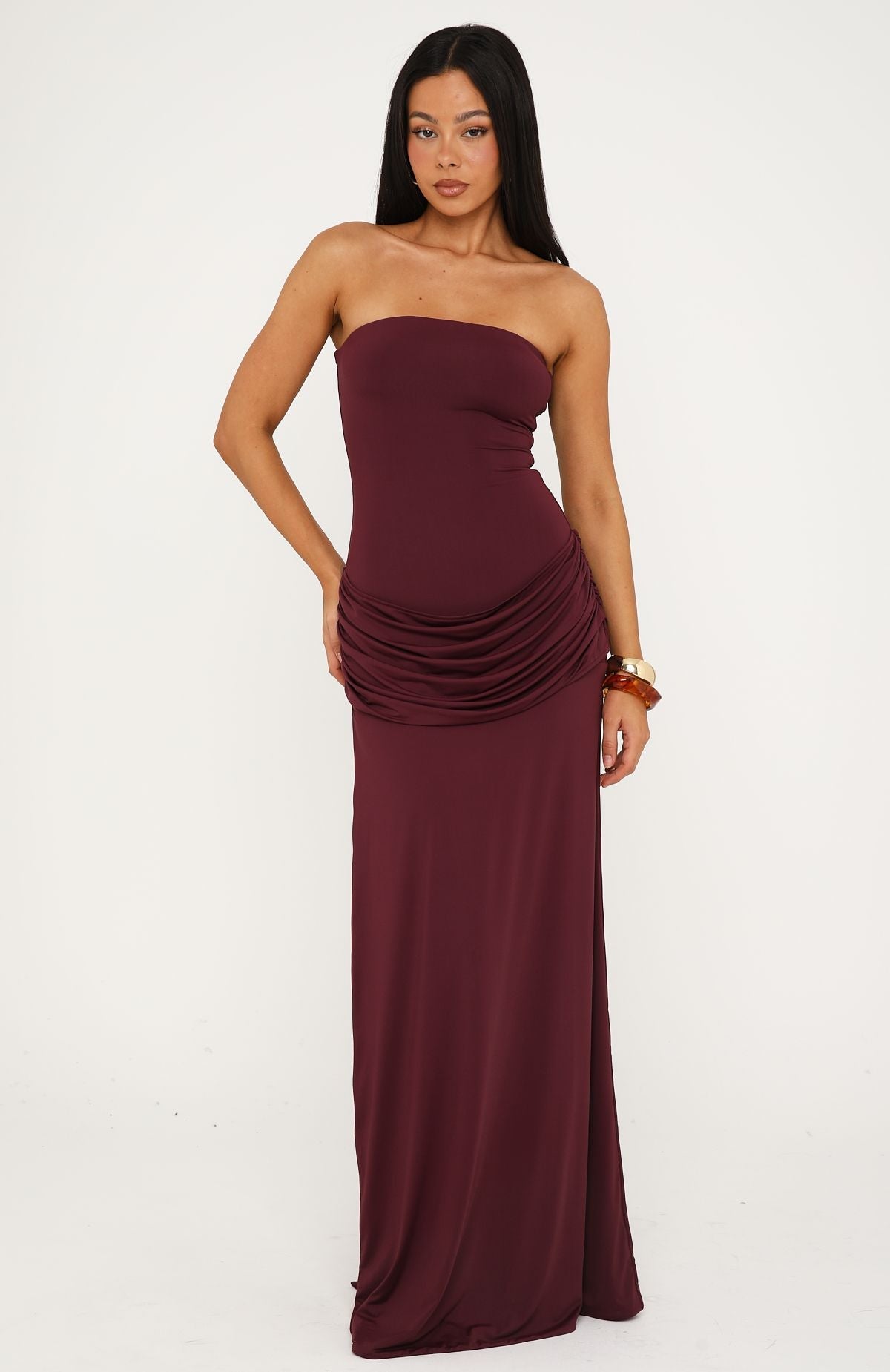 Trending Make You Regret Strapless Maxi Dress Mauve