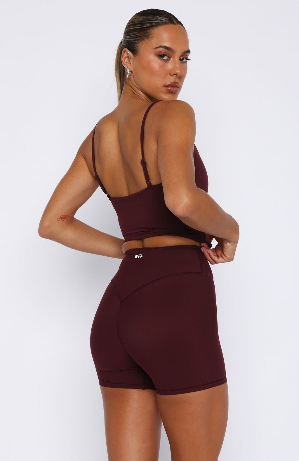 Trending Keep Up High Waisted Shorts 4 Merlot